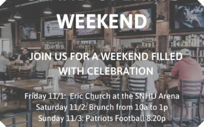 Join us for a weekend full of celebration! Shoppers Pub + Eatery Grand Opening Weekend starting with pre concert drinks on Friday and ending with Patriots prime time game on Sunday!