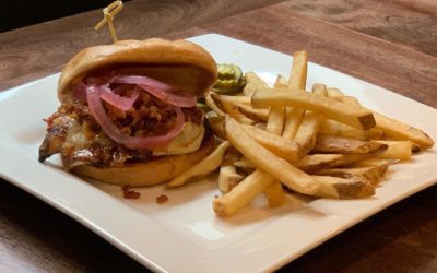 On the board today! Bourbon Street Chicken Sandwich. Grilled chicken, American cheese, bacon bourbon jam & pickled onions. Lunch is served. #specials #lunchspecials #manchester #yum