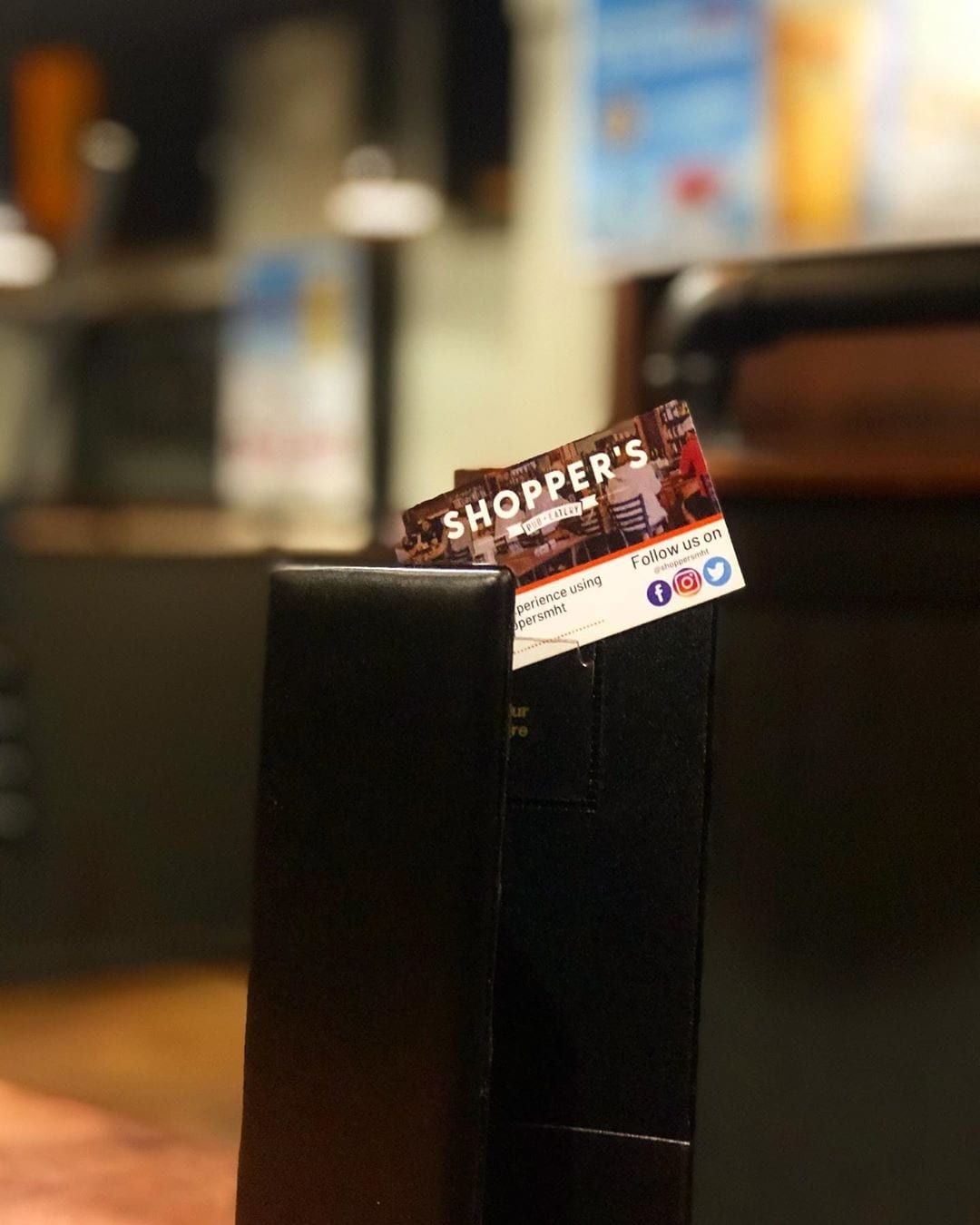 732663101241986686443658266846174253821754n | Shoppers Pub and Eatery Have you been seeing these with your checks They have everything you need your servers name all of our social media links and a special discount code on your first pair of yorkathleticsmfg shoes all on one card