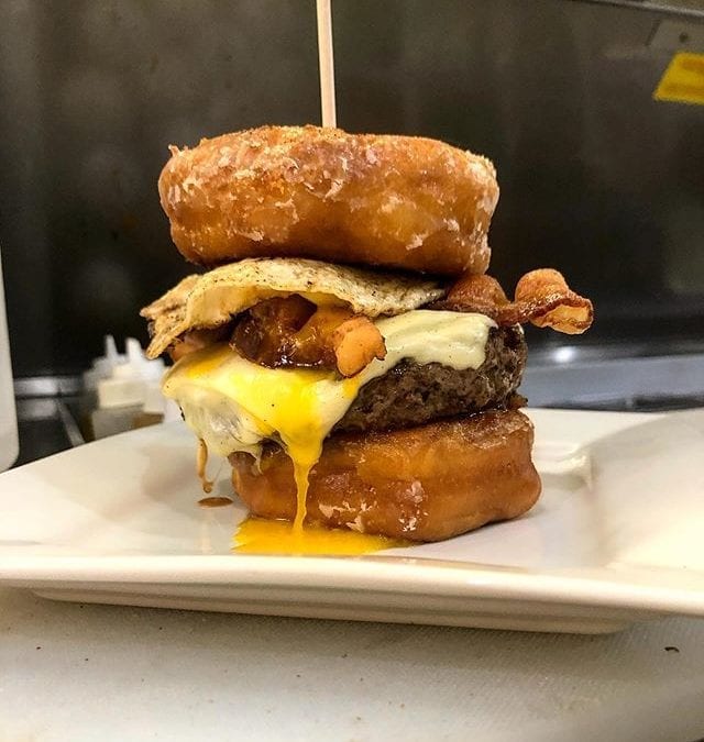Doughnut be late for brunch! And yes, that is a breakfast burger on glazed doughnuts. 3•1•2020