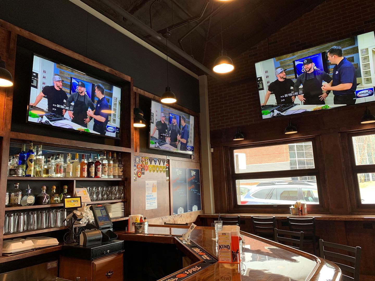 A couple shoppers guys on TV at shoppers talking about the famous shoppers steak tips wmur9