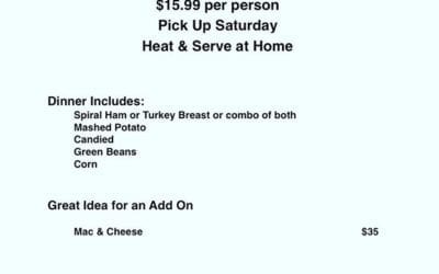 Easter is next weekend. Let us help with Easter Dinner. Offering a complete dinner for $15.99 per person. Meals will be available for pick up Saturday. Heat & Serve at home. All orders must be placed by 5PM on Wednesday – April 8th #easterdinner #shoppersmht #takecareofeachother