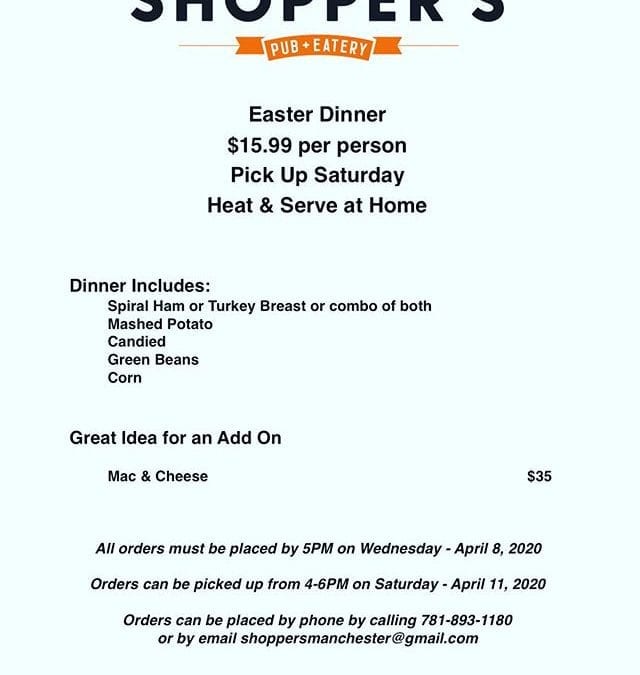 Easter is next weekend. Let us help with Easter Dinner. Offering a complete dinner for $15.99 per person. Meals will be available for pick up Saturday. Heat & Serve at home. All orders must be placed by 5PM on Wednesday – April 8th #easterdinner #shoppersmht #takecareofeachother