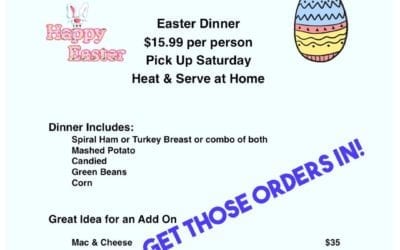 Get those Easter Dinner orders in! Offering a complete dinner for $15.99 per person. Meals will be available for pick up Saturday. Heat & Serve at home. All orders must be placed by 5PM TOMORROW – Wednesday – April 8th. Call 781-893-1180 or email shoppersmanchester@gmail.com #easterdinner #manchester #shoppersmht #takecareofeachother