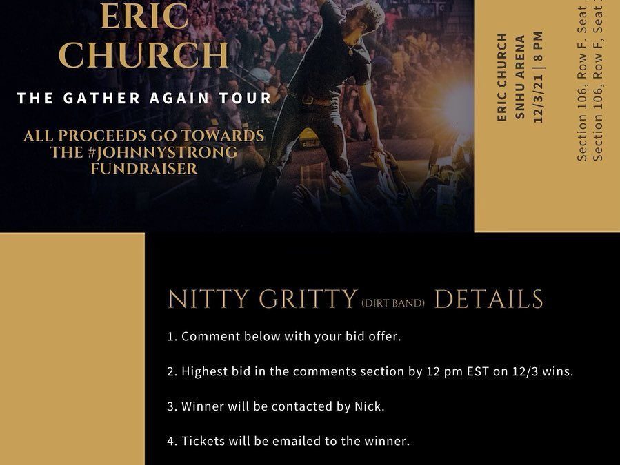 FLASH AUCTION FOR CHURCH TICKETS #JOHNNYSTRONG