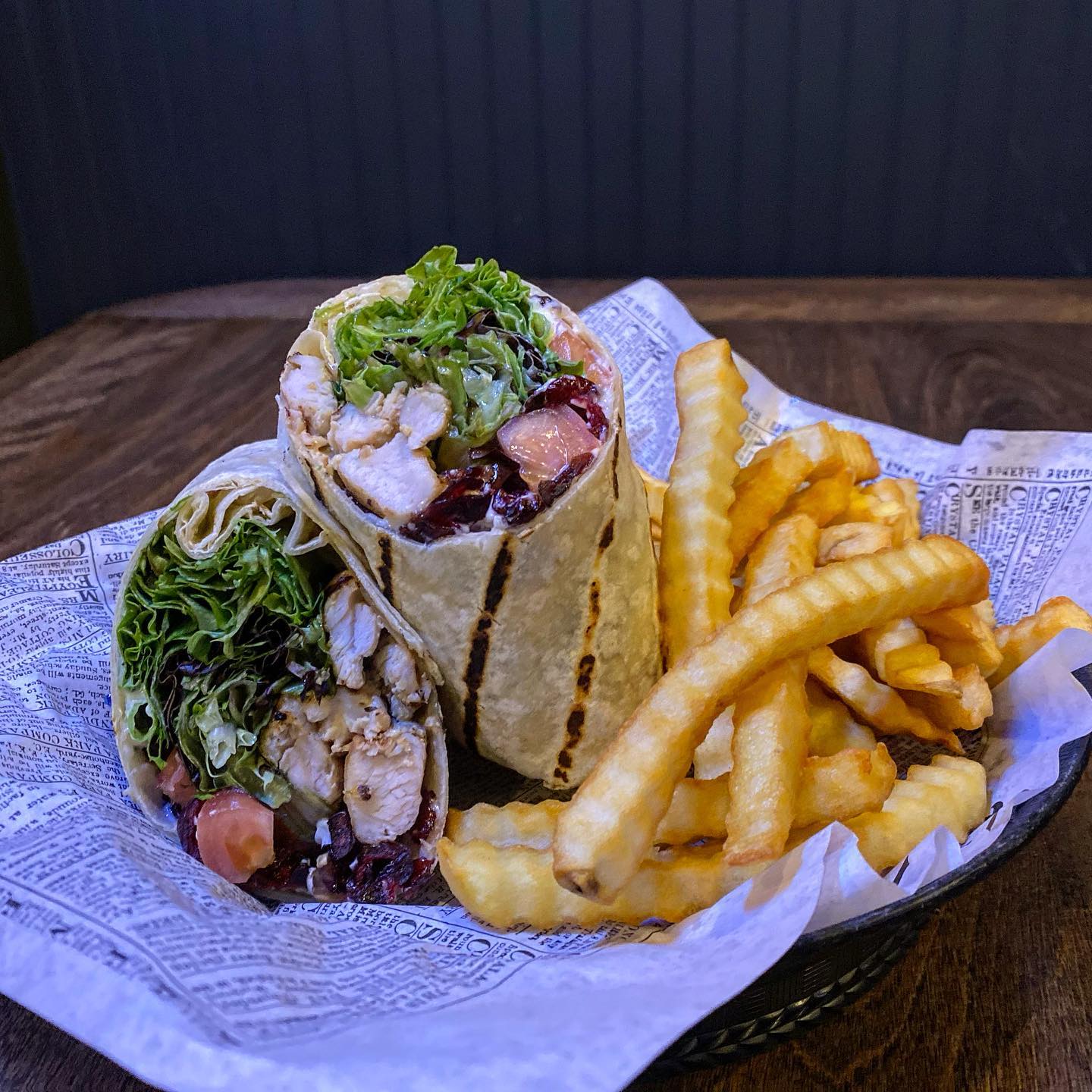 | Shoppers Pub and Eatery Coulpaaaaa new menu items like this new Turkey Cran wrap Its wicked good Trust us