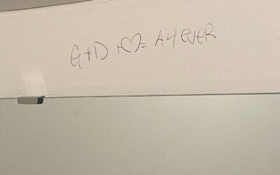 Not sure who G+D is but we hope your love fails. PSA don’t be a 12 year old and write on the walls. It’s childish. Grow up.