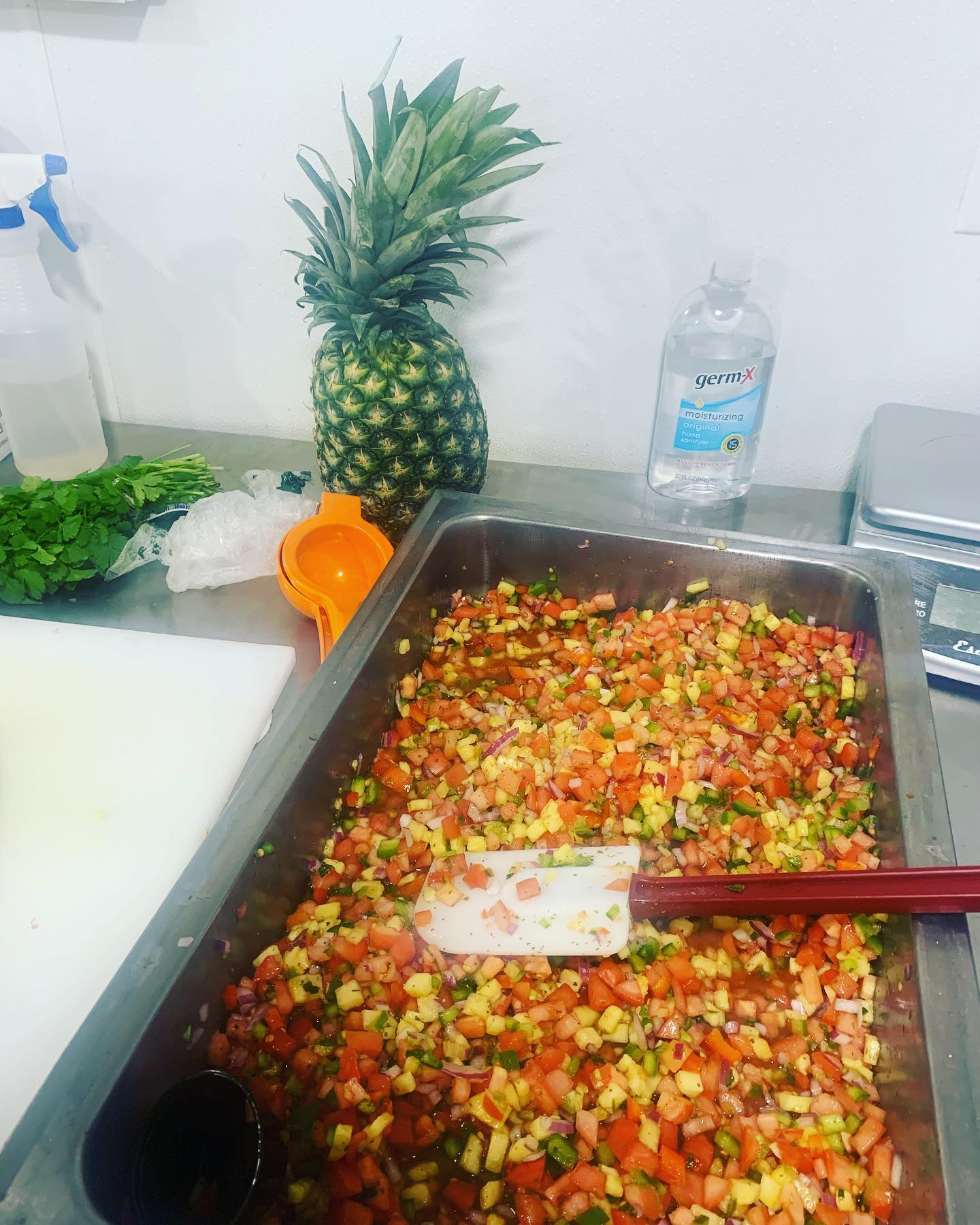 TACO TOUR Got a home made pineapple salsa to top off our carnitas tacos Everything is Muy bueno Get ready for it