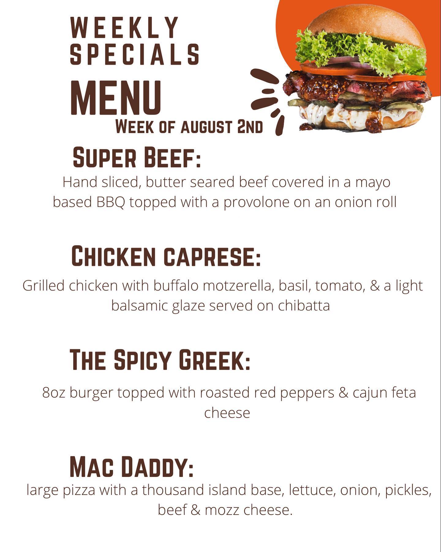 Don’t forget, as of today we are open for lunch Tuesday- Sunday and we also start our specials menu, once they’re gone they’re gone.