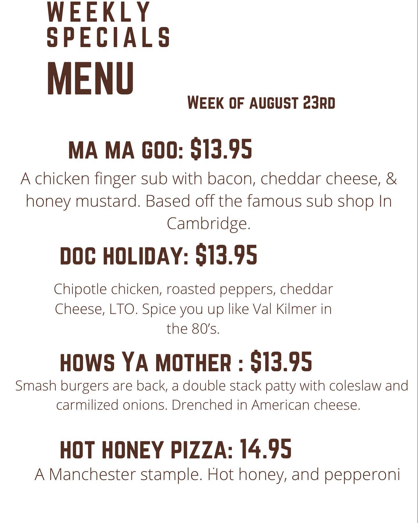 Keep ya shurts on bruddah, specials coming in hot, paying respects to @crowntavernmanchester with the pizza this week. Also to address my grammar and spelling, i stopped caring, figure it out.