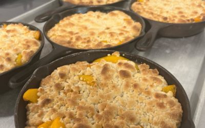 You did it, you win. We caved. We made a dessert. It’s a peach cobbler. Congratulations.