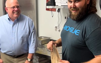 The face you make when @larryhogan (Governor of Maryland) wants to learn how to make the best pizza in NH. Swipe right to see more. Now just waiting on @chrissununu to come throw a pie.