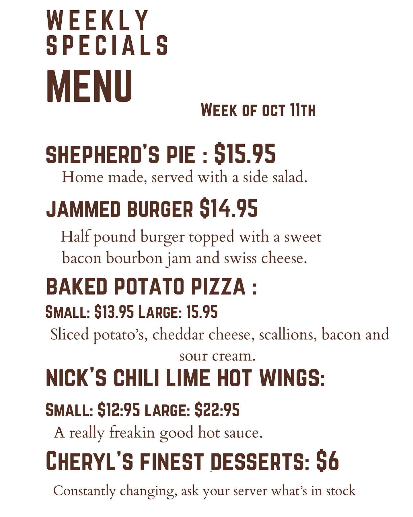 | Shoppers Pub and Eatery Hows ya specials