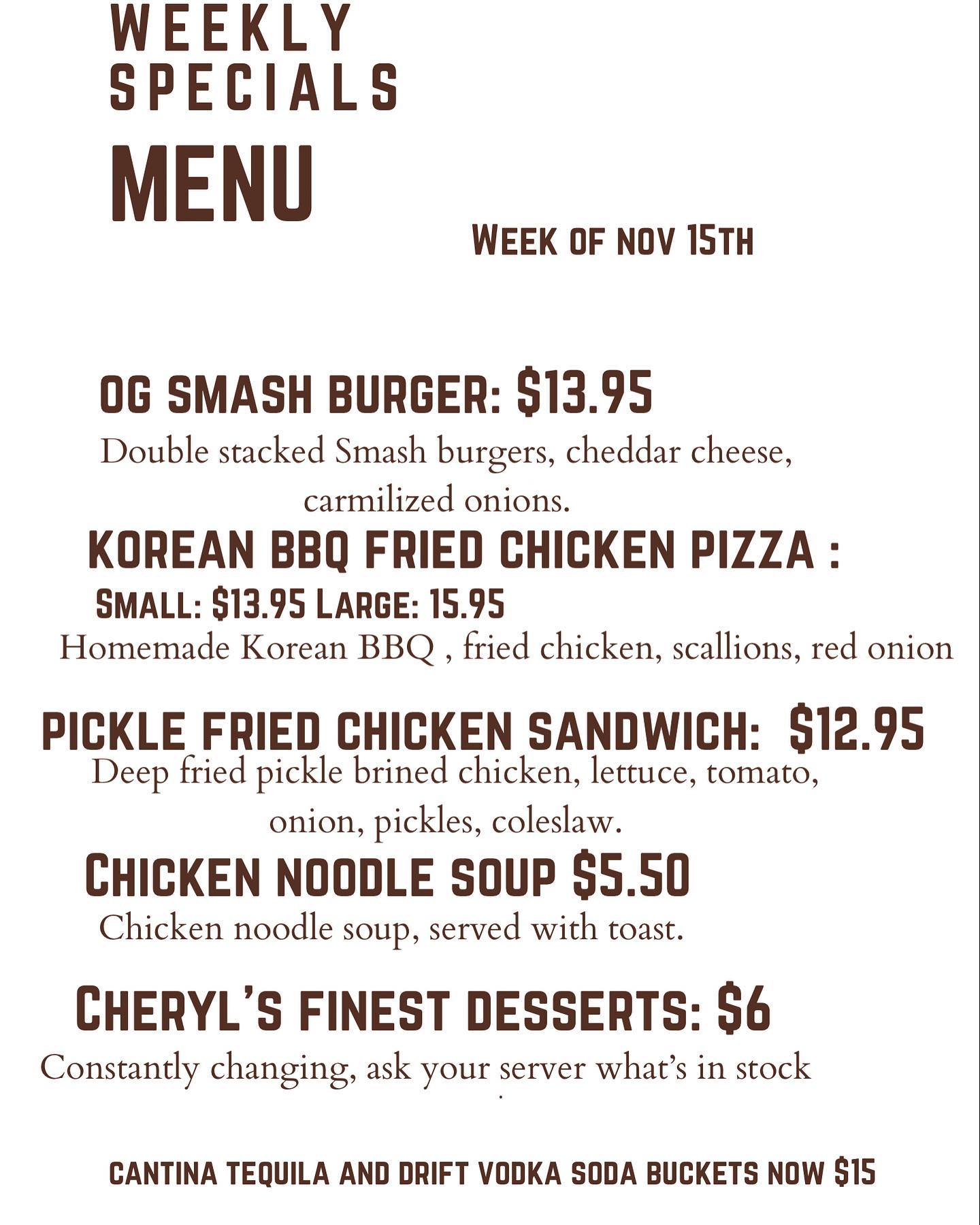 | Shoppers Pub and Eatery Another week another specials menu Come get ya stuff