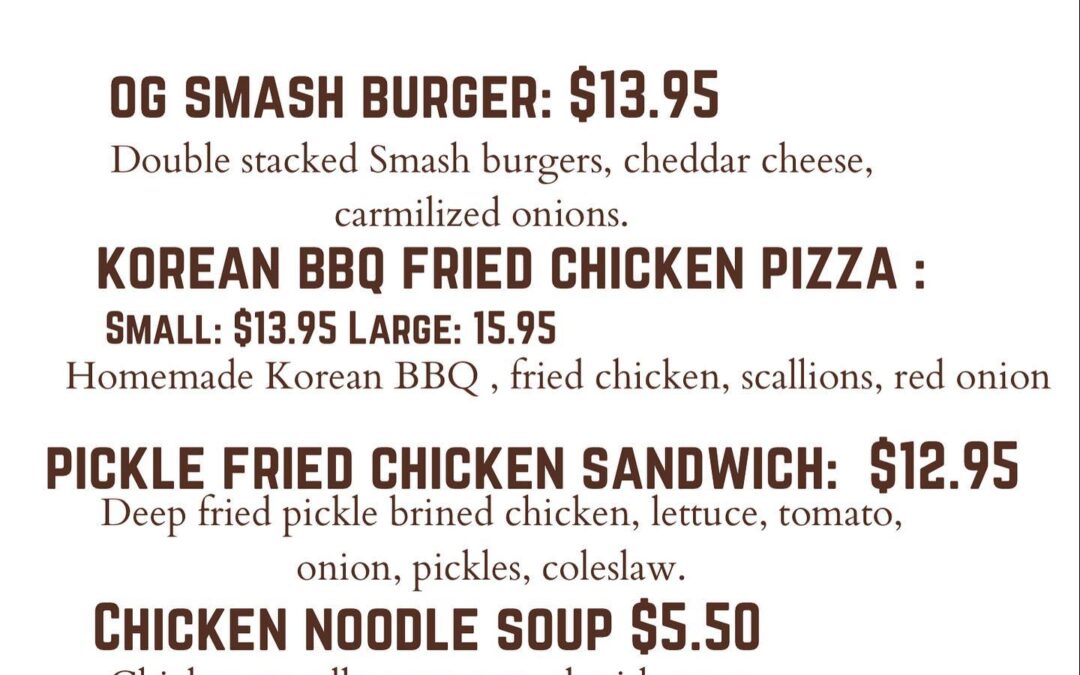 Another week, another specials menu. Come get ya stuff