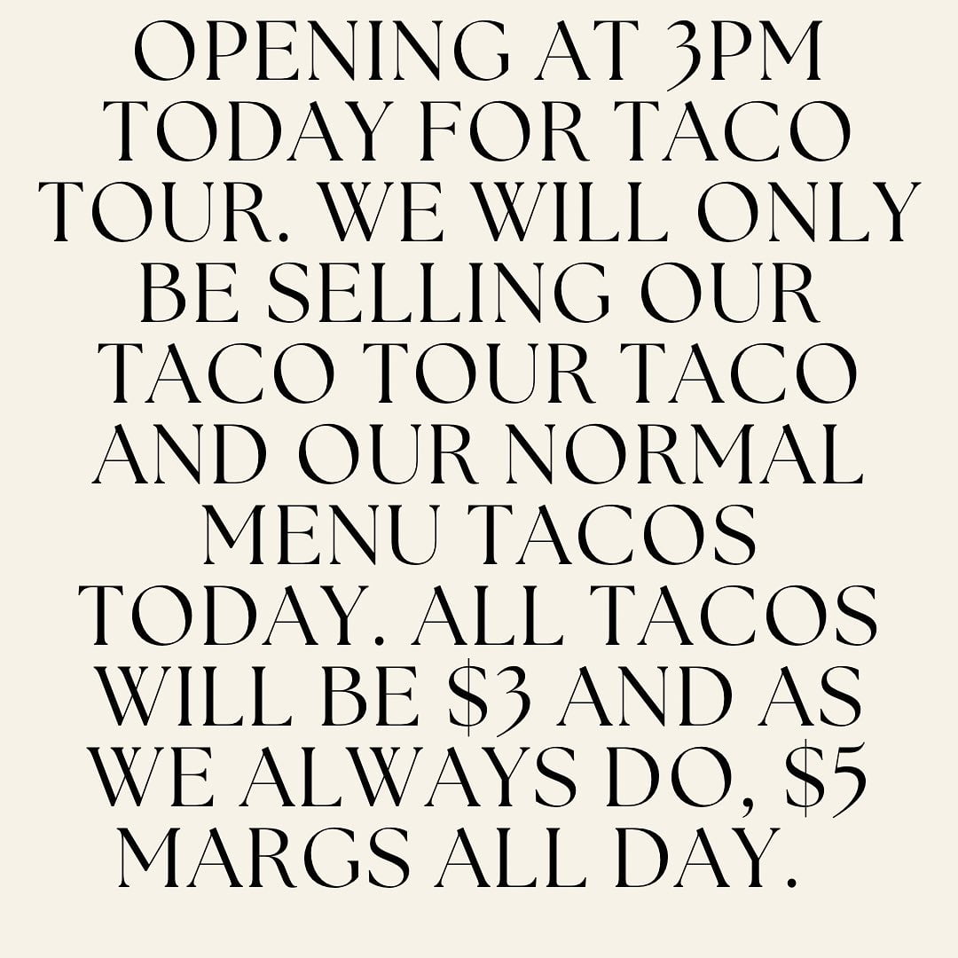 Taco tour info