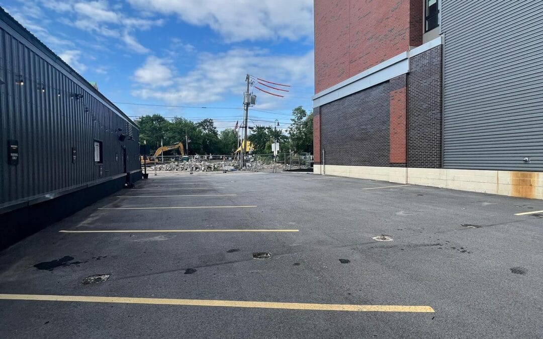 Due to the construction out back we have decided to take down the patio and open the parking lot back up