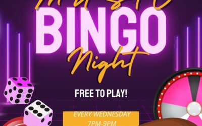 Music bingo tonight! Free to play for some free swag!