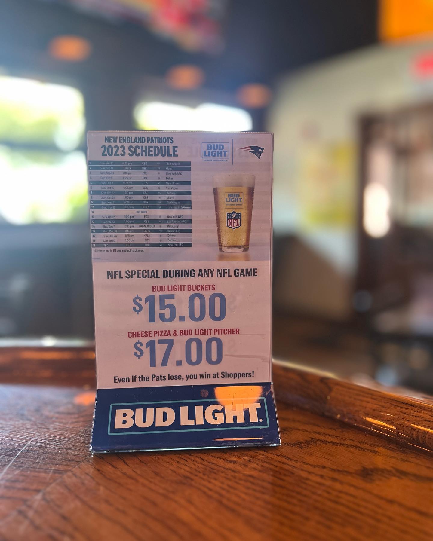 | Shoppers Pub and Eatery The time has almost come football is right around the corner