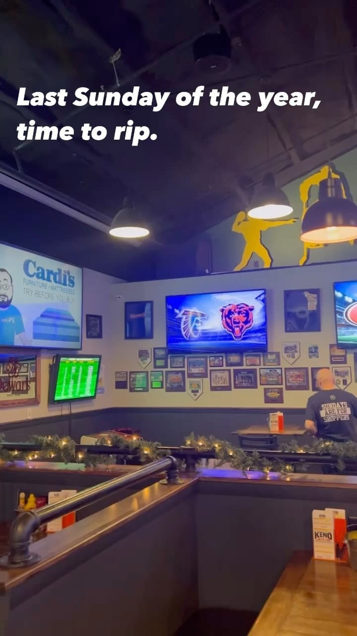 | Shoppers Pub and Eatery Last Sunday of the year LETS GO Ps Im not changing any tvs