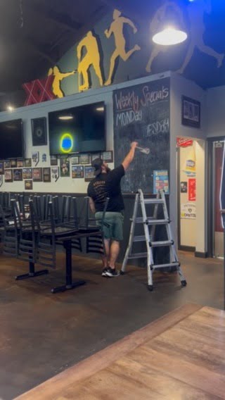 SURPRISE! BLACK BOARD WEEKLY SPECIALS ARE BACK. HERES AN UNNECESSARY BOARD CLEANING HYPE VIDEO. TELL YA FRIENDS.