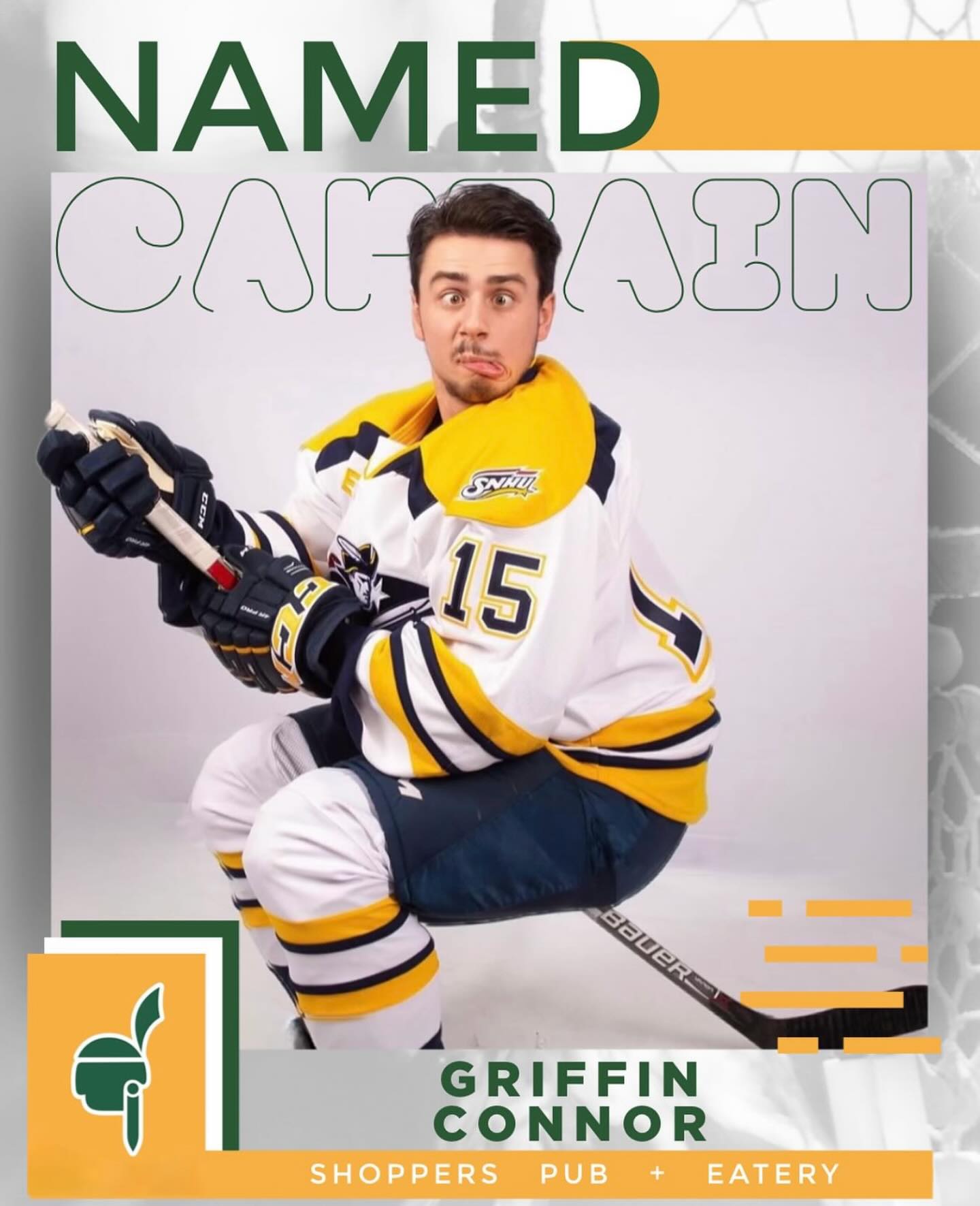 | Shoppers Pub and Eatery Shoppers Pub hockey team made a large scale purchase this year by signing all star griffin  connor33 as their new Captian deal has been rumor to be as large as a 2 cans of zyn and a 6 pack making him the highest paid player in gbhockeyleague  Please joining us in welcoming the savior to our hockey program Capt Griff HHHHHHOOOCCCKKKKEEEEYYYYYYY