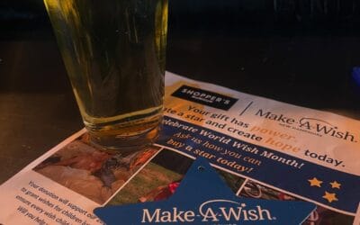 WORLD WISH MONTH. .50 CENTS FROM EVERY LABATT BLUE THIS MONTH IS GOING STRAIGHT TO MAKE A WISH.